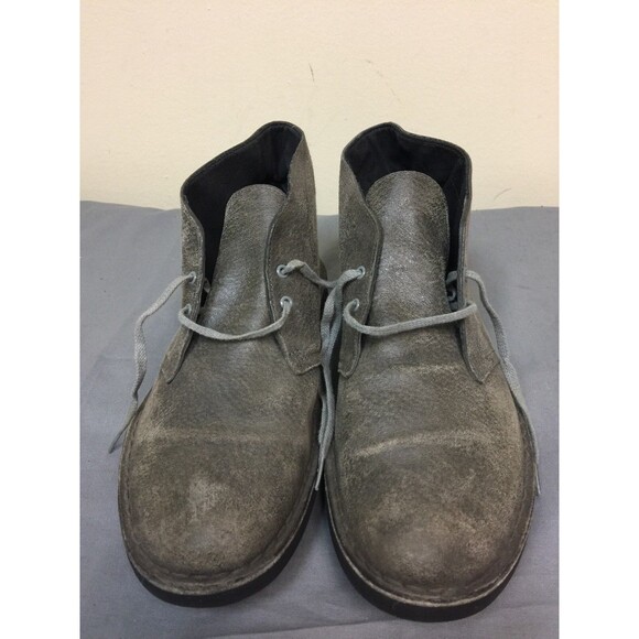 Clarks originals men size US 9M GB 8.5 gray leather ankle  lace up boots - Picture 2 of 12